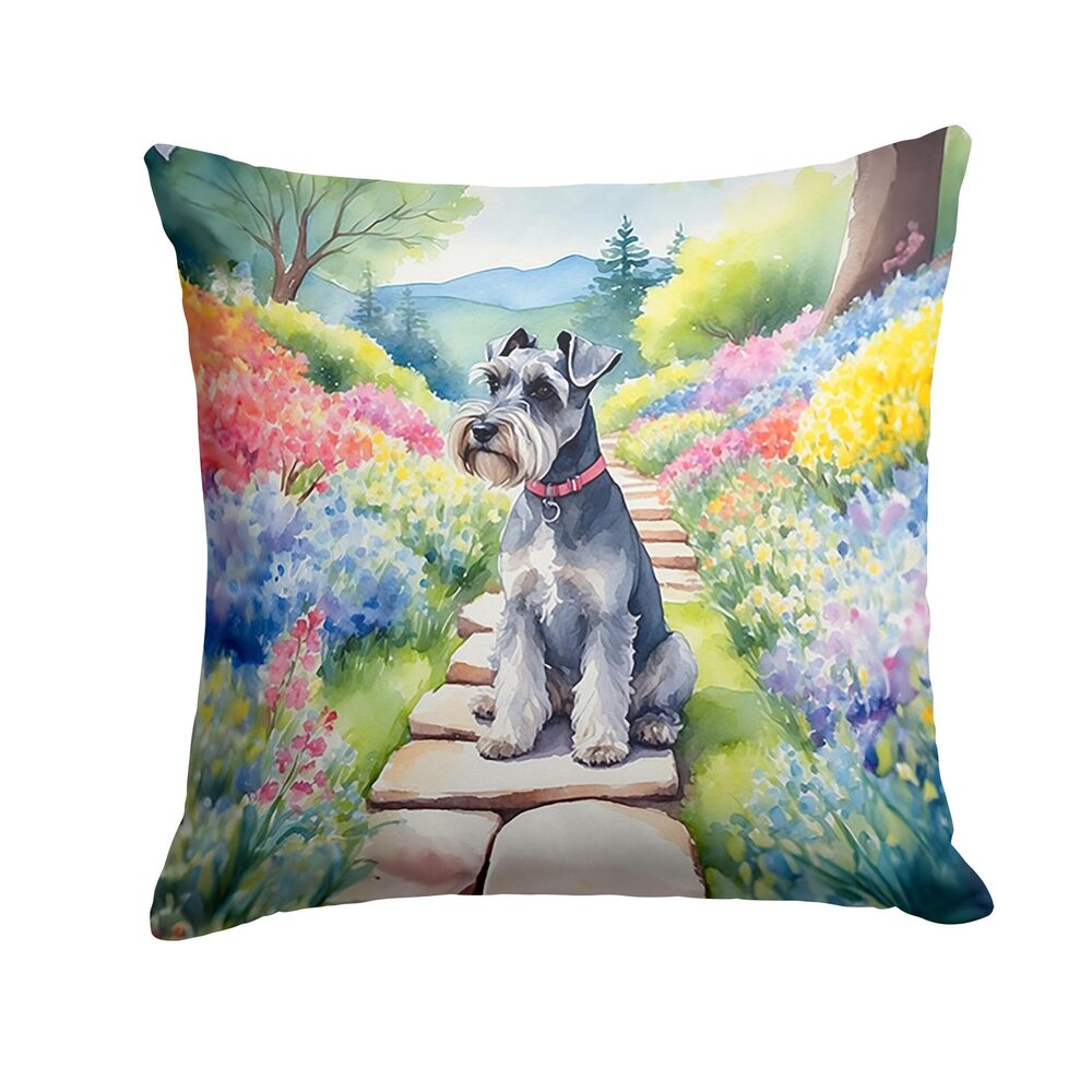 5739 Spring Path Throw Pillow, 18Hx18W, Schnauzer 6709